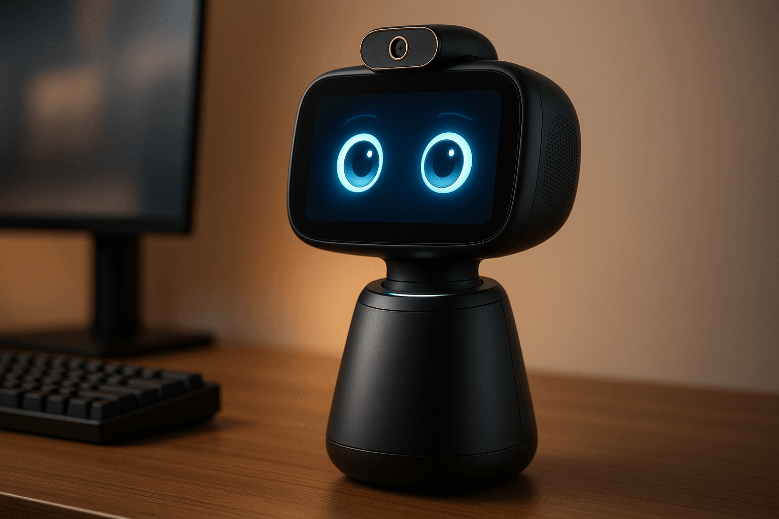 PopClaw on a modern desk with warm lighting