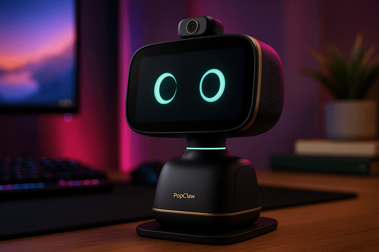 PopClaw side angle with RGB streaming setup